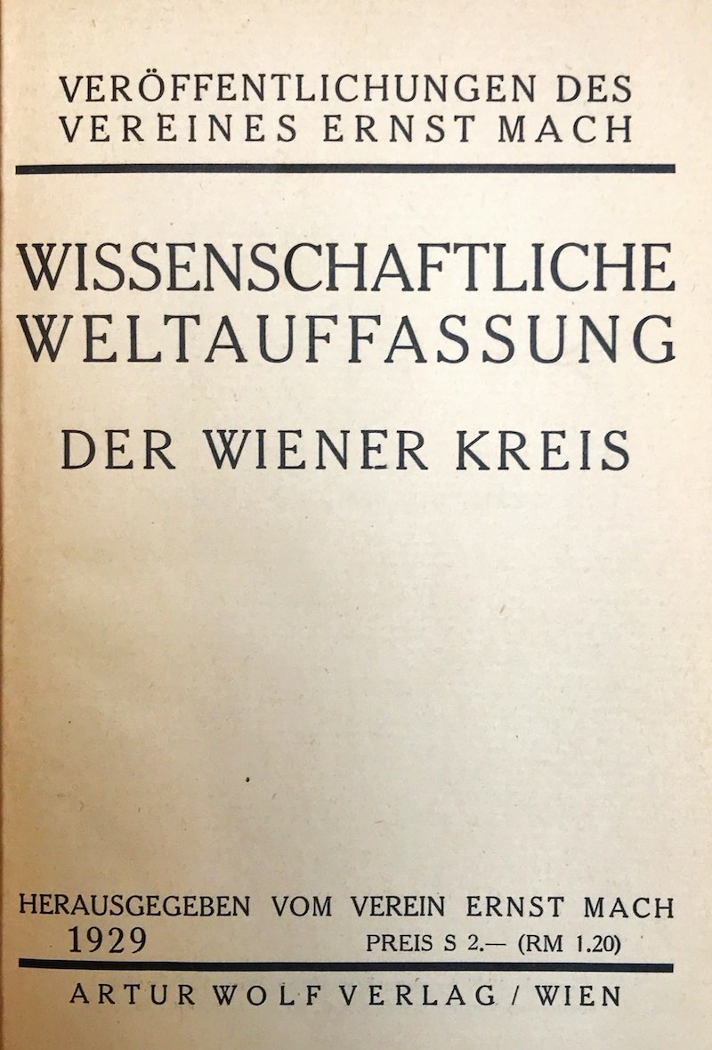 Vienna Circle Manifesto cover