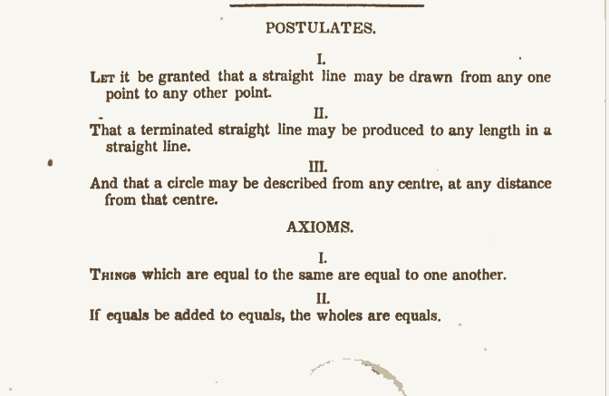 Euclid postulates