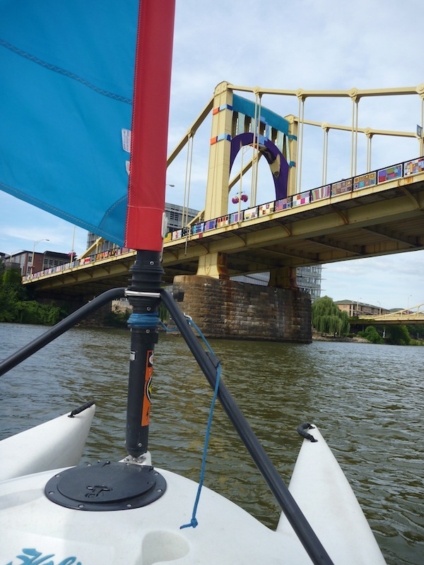 yarn bombed bridge