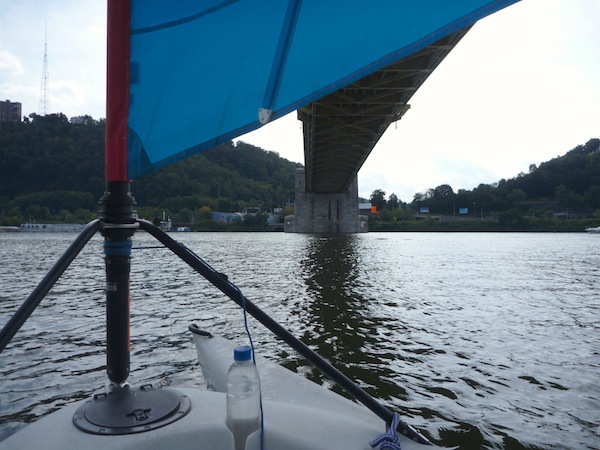 West End Bridge Pittsburgh sailboat