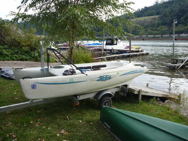 boat on trailer Pittsburgh sailboat