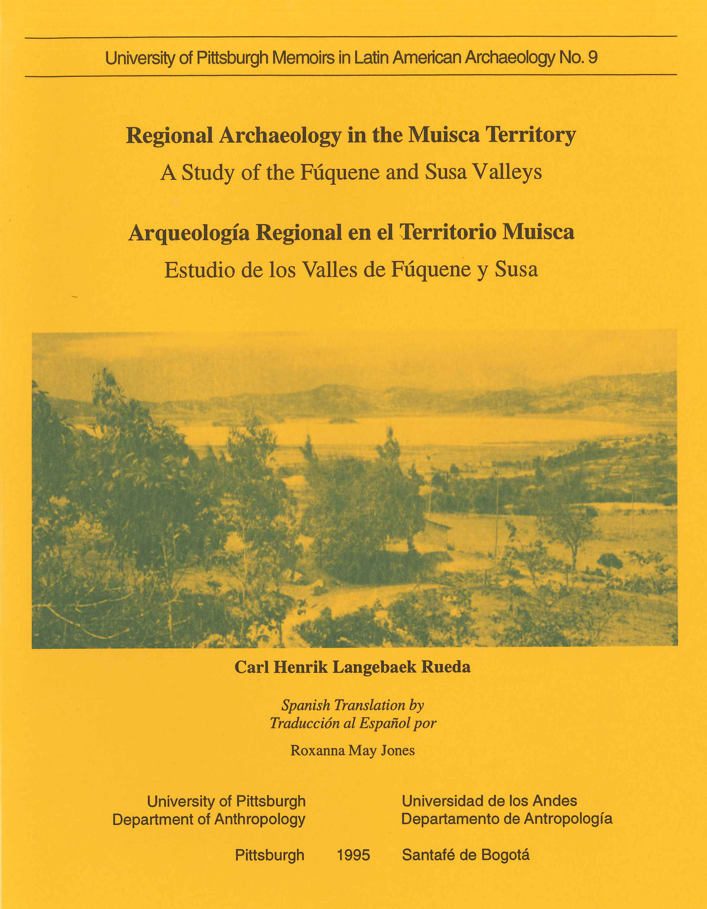 Regional archaeology, Fúquene and Susa valleys, cover