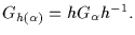 $G_{h(\alpha )}=hG_{\alpha}h^{
-1}.$