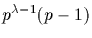 $p^{\lambda -1}(
p-1)$