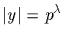 $\vert y\vert =p^{\lambda}$