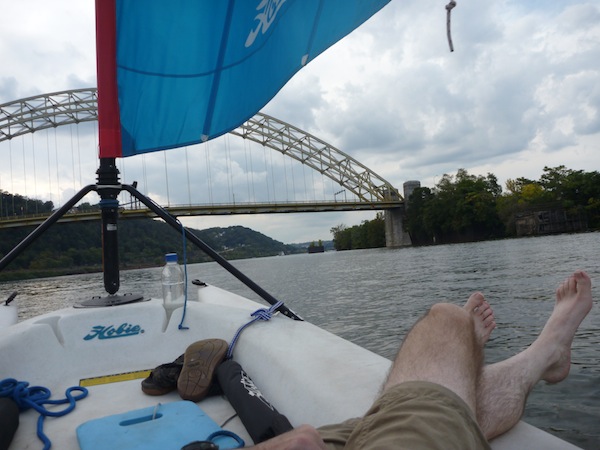reclining Pittsburgh sailboat