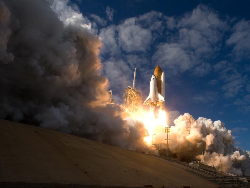 Space shuttle lift off