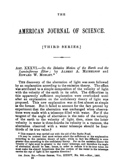 michelson paper title page