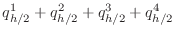 $\displaystyle q^1_{h/2}+q^2_{h/2}+q^3_{h/2}+q^4_{h/2}$