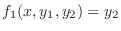 $\displaystyle f_1(x,y_1,y_2)=y_2$