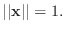 $\displaystyle \vert\vert\mathbf{x}\vert\vert=1.
$