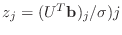 $ z_j=(U^T\mathbf{b})_j/\sigma)j$