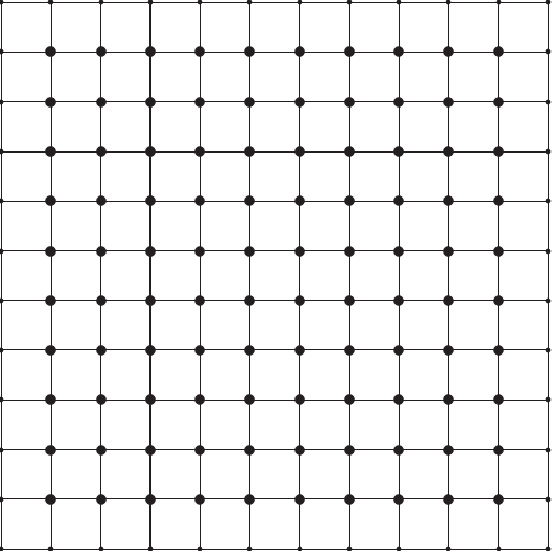 \begin{figure}\begin{center}\setlength{\unitlength}{1cm}
\begin{picture}(12,1...
...ltiput(0,11)(1,0){12}{\circle*{.1}} % top
\end{picture}\end{center}
\end{figure}