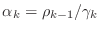 $ \alpha_k=\rho_{k-1}/\gamma_k$