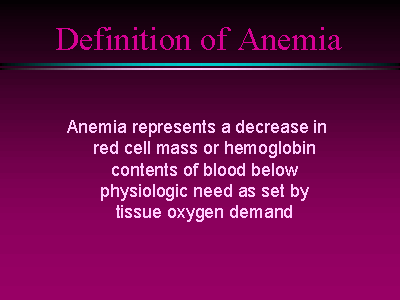 Anemia definition