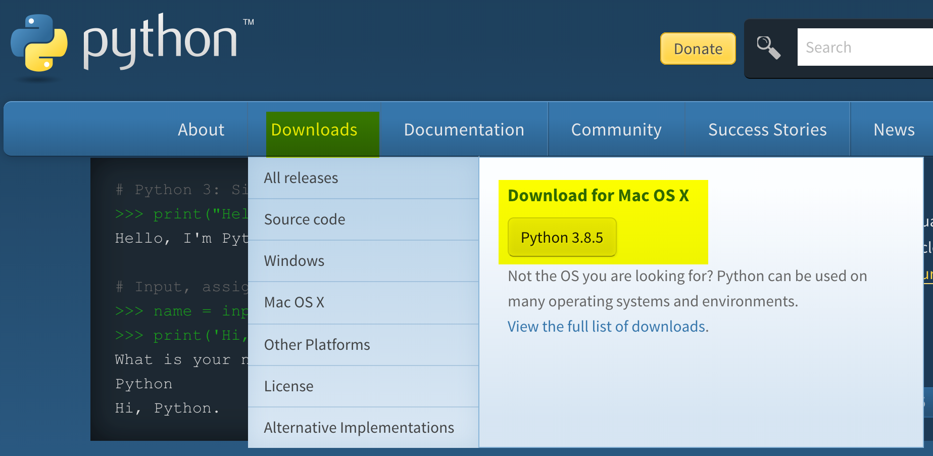 python for mac download