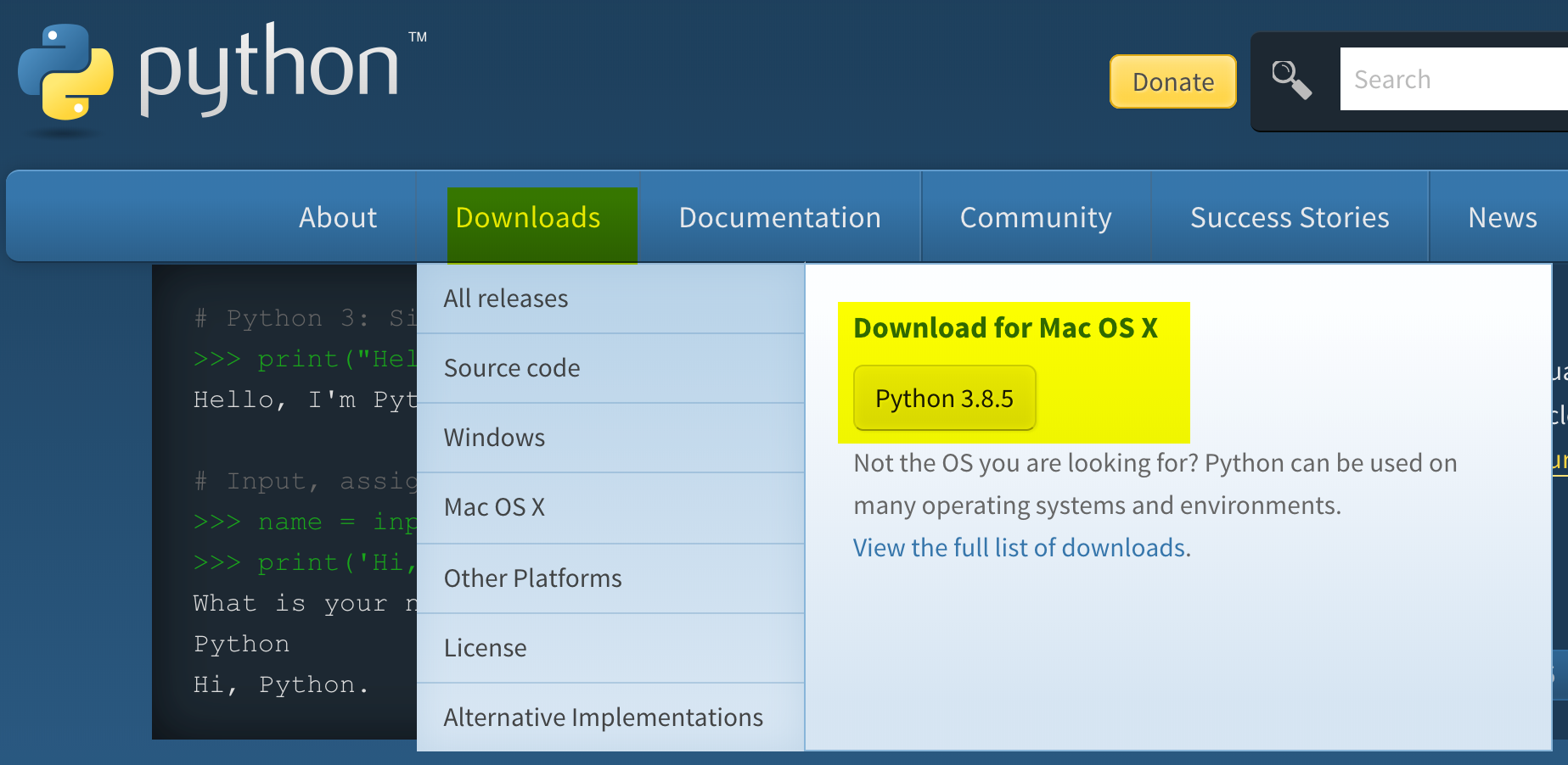 how to use python on mac