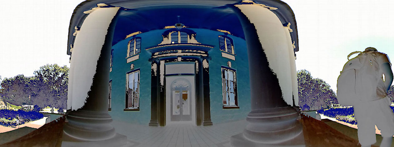 dissolving, distorted 360 still of Clemson main administration building