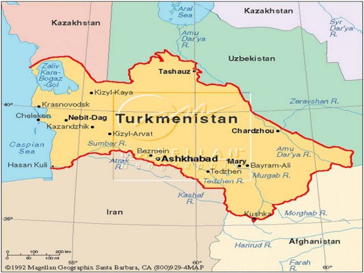 Карта туркменистана со спутника