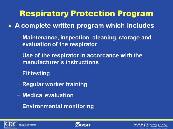 Types of Respiratory Protection, NPPTL, NIOSH
